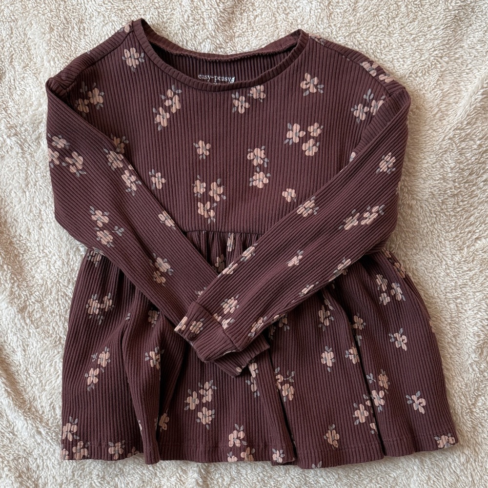 Brown Floral Long Sleeve